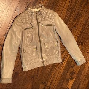 Zara Women 100% Leather Jacket Sz S Motorcycle